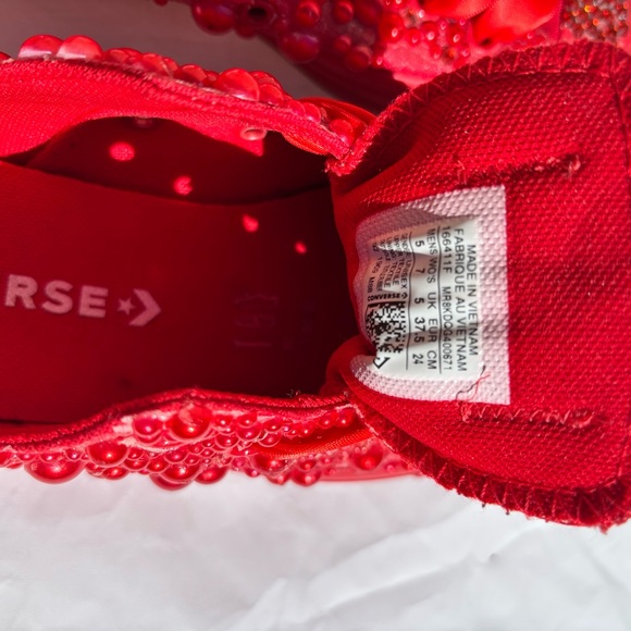 Converse Women's Red Embellished Sneakers - Picture 6 of 13